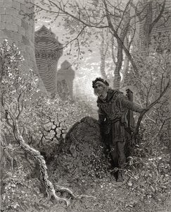 Blondel sente la voce di Riccardo (1157-99) Cuor di Leone, illustrazione da 